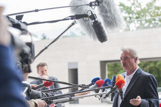 Jean Asselborn à son arrivée à la réunion informelle des ministres des Affaires étrangères à Luxembourg le 4 septembre 2015