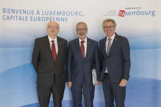 Gaston Reinesch, Werner Hoyer et Pierre Gramegna à Luxembourg le 11 septembre 2015
