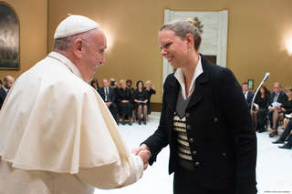 Visite de Carole Dieschbourg auprès du pape François le 16 septembre 2015