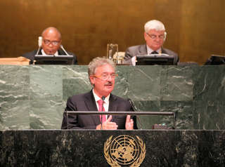 Jean Asselborn devant l'Assemblée générale des Nations-Unies, le 1er octobre 2015