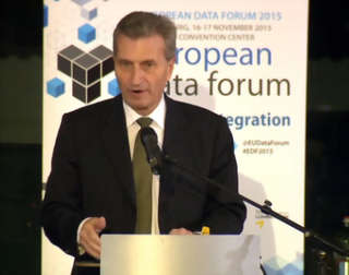 European Data Forum 2015 - Günther Oettinger le 17 novembre 2015