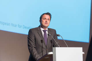 Xavier Bettel lors de la cérémonie de clôture de l'Année européenne du Développement